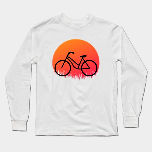 Cycling Retro Vintage Sunset Style Long Sleeve T-Shirt by GameOn Gear